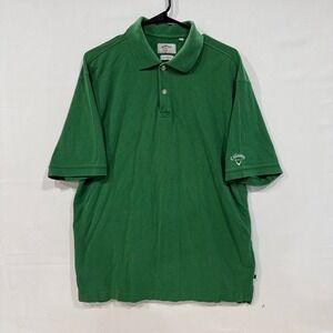 VTG Callaway Golf Polo Shirt Men's L Green 100% Cotton Embroidered Logo‎
